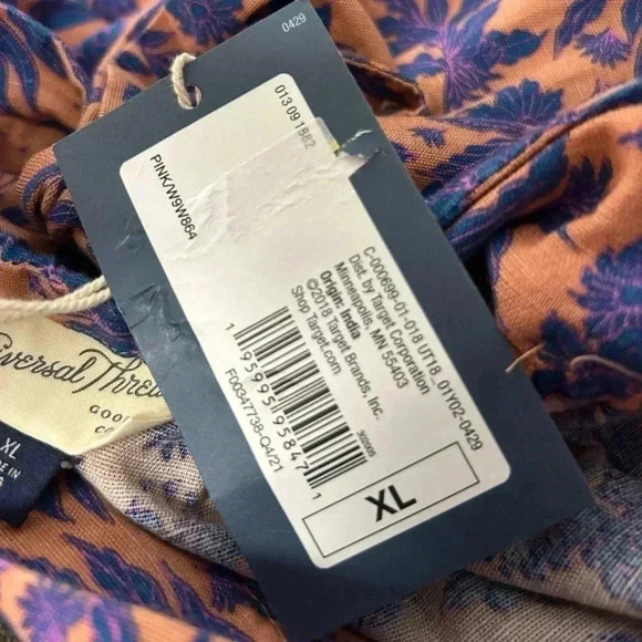 Universal Thread Dress Women's Sleeveless Shift Pink Floral Linen XL NWT - Picture 8 of 11